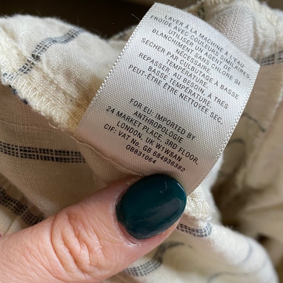 Anthropologie Linen Pant Portia White Size Medium - Picture 7 of 9